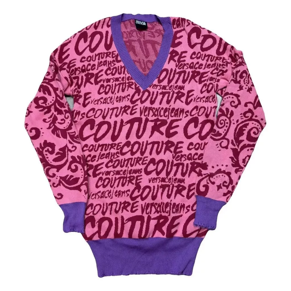 Versace Jeans Couture Jackets Versace Jeans Couture Versace monogram jumper Size: XS, oversize Pink