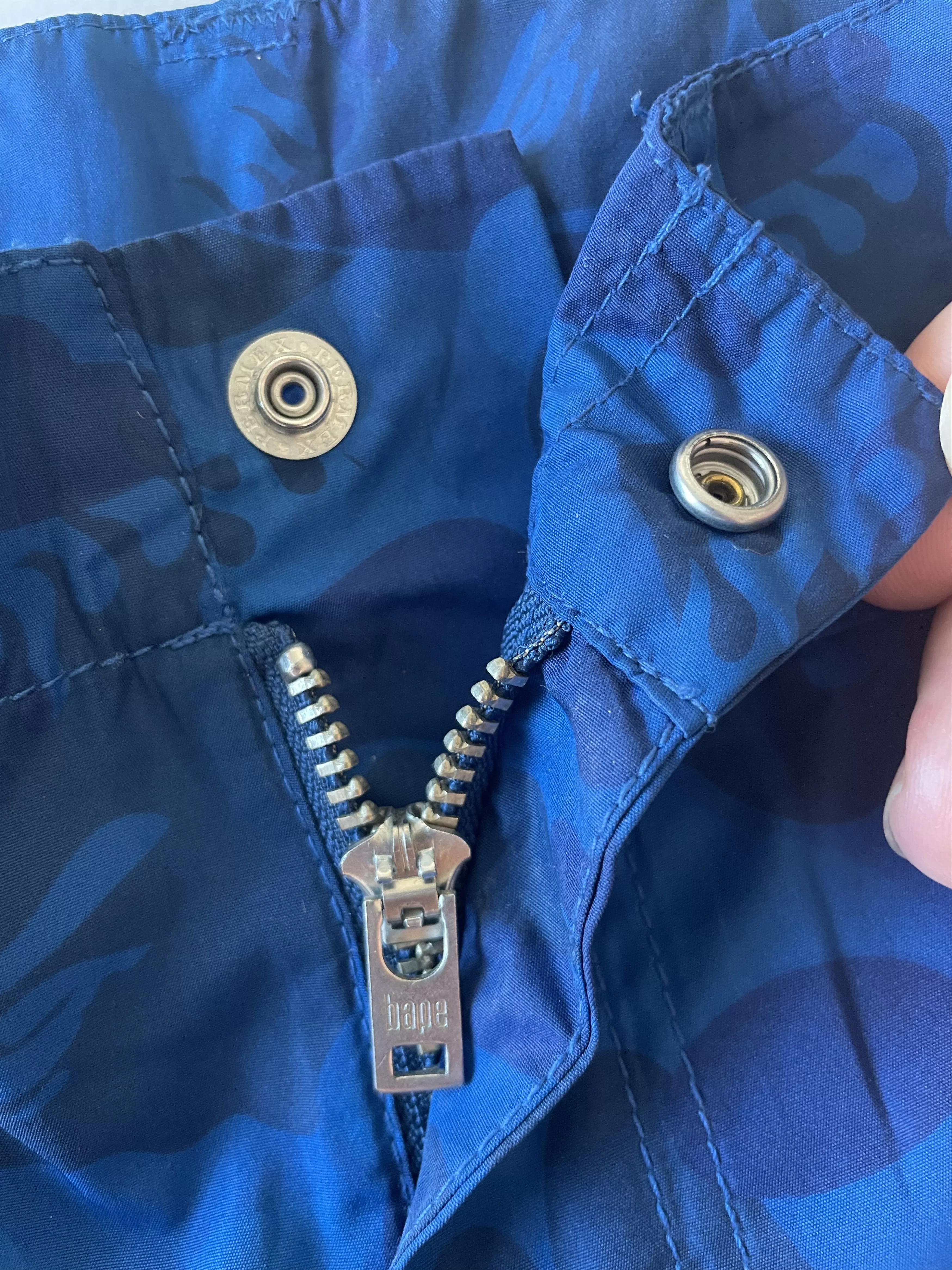Bape Shorts Bape FIRE CAMO BEACH SHORTS Blue