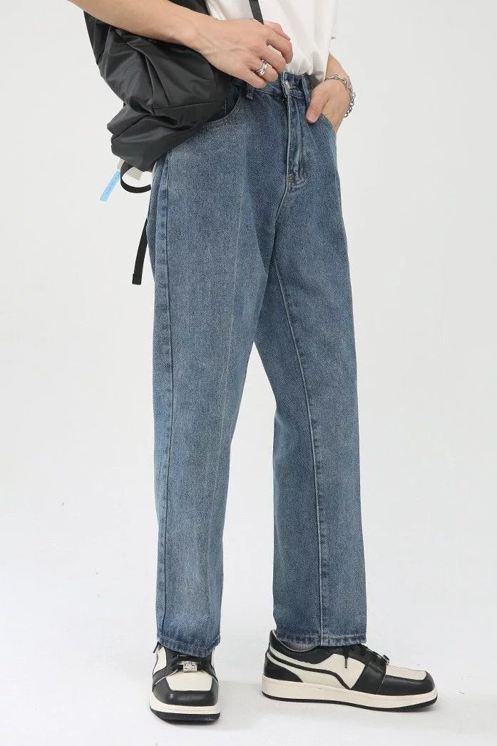Japanese Brand Denim Japanese Brand × Jean men's blue vintage loose straight jeans Streetwear