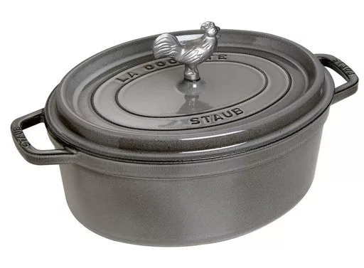 Staub Cast Iron 5.75-qt Coq au Vin Cocotte - Graphite Grey