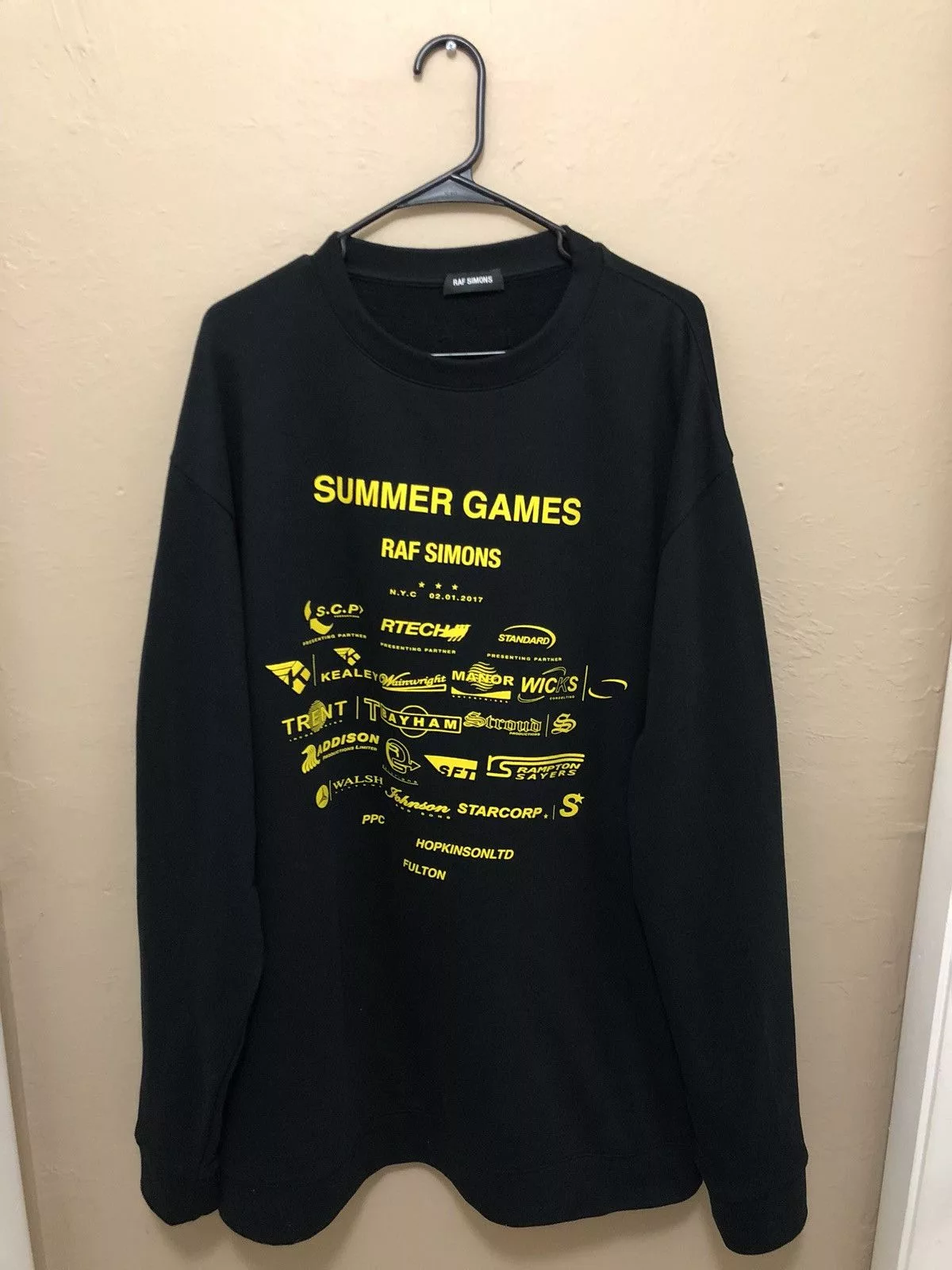 Raf Simons Sweatshirts Hoodies Raf Simons Summer Games Crewneck Black