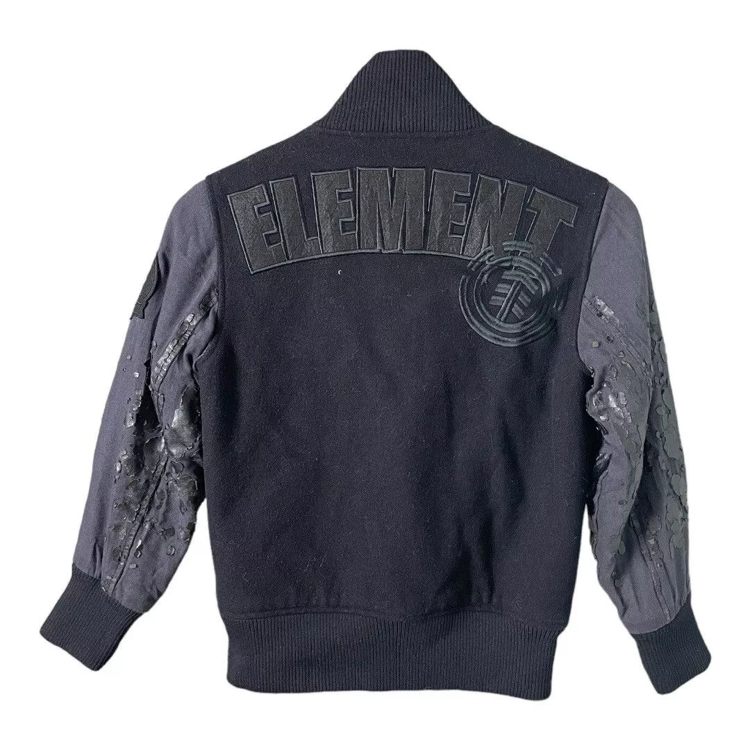 Element Leather Jackets Element Varsity Style Jacket Black
