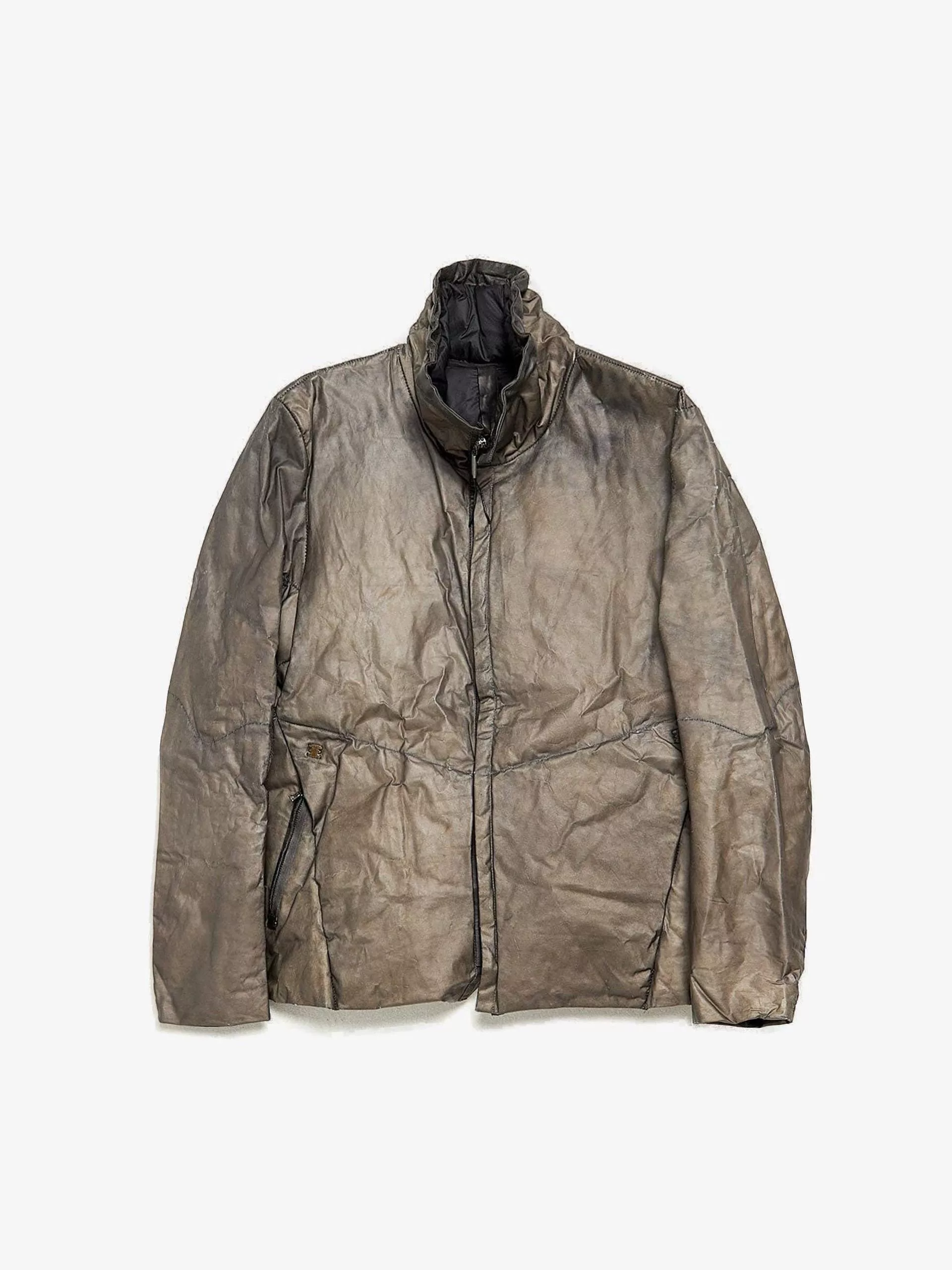 Isaac Sellam Experience Parkas Isaac Sellam Experience Gray Leather Heavy Downjacket