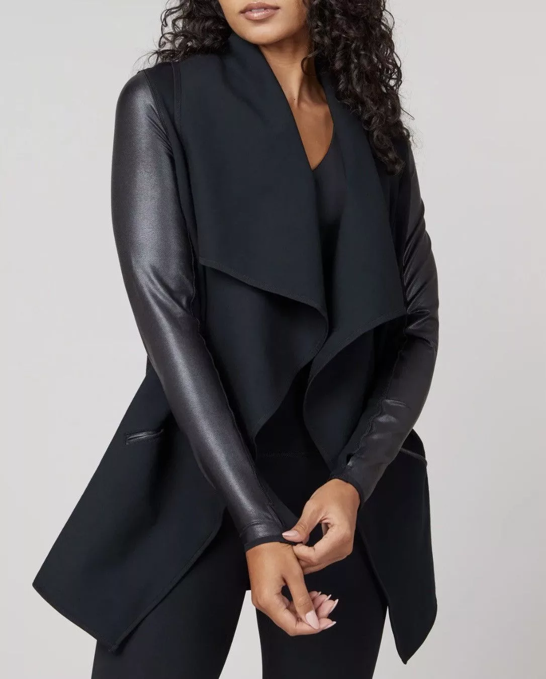 Spanx Jackets Spanx Drap Front Jacket Black
