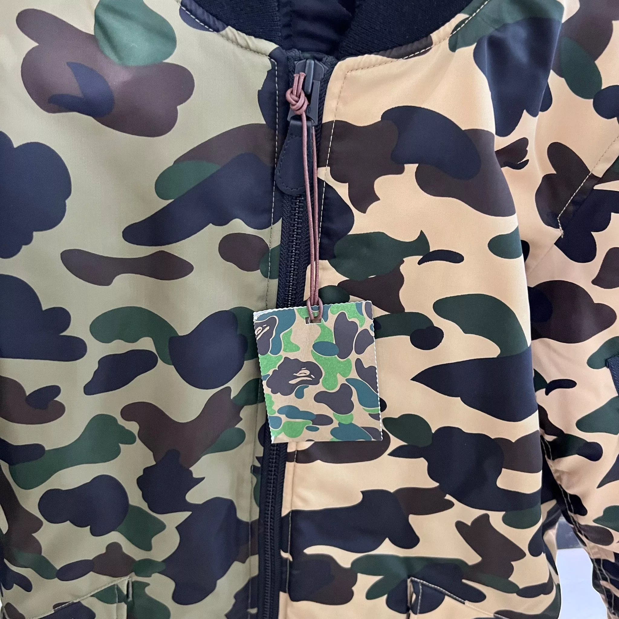 Bape Bombers BAPE 1st Camo Half MA-1 Split Bomber Jacket Multi