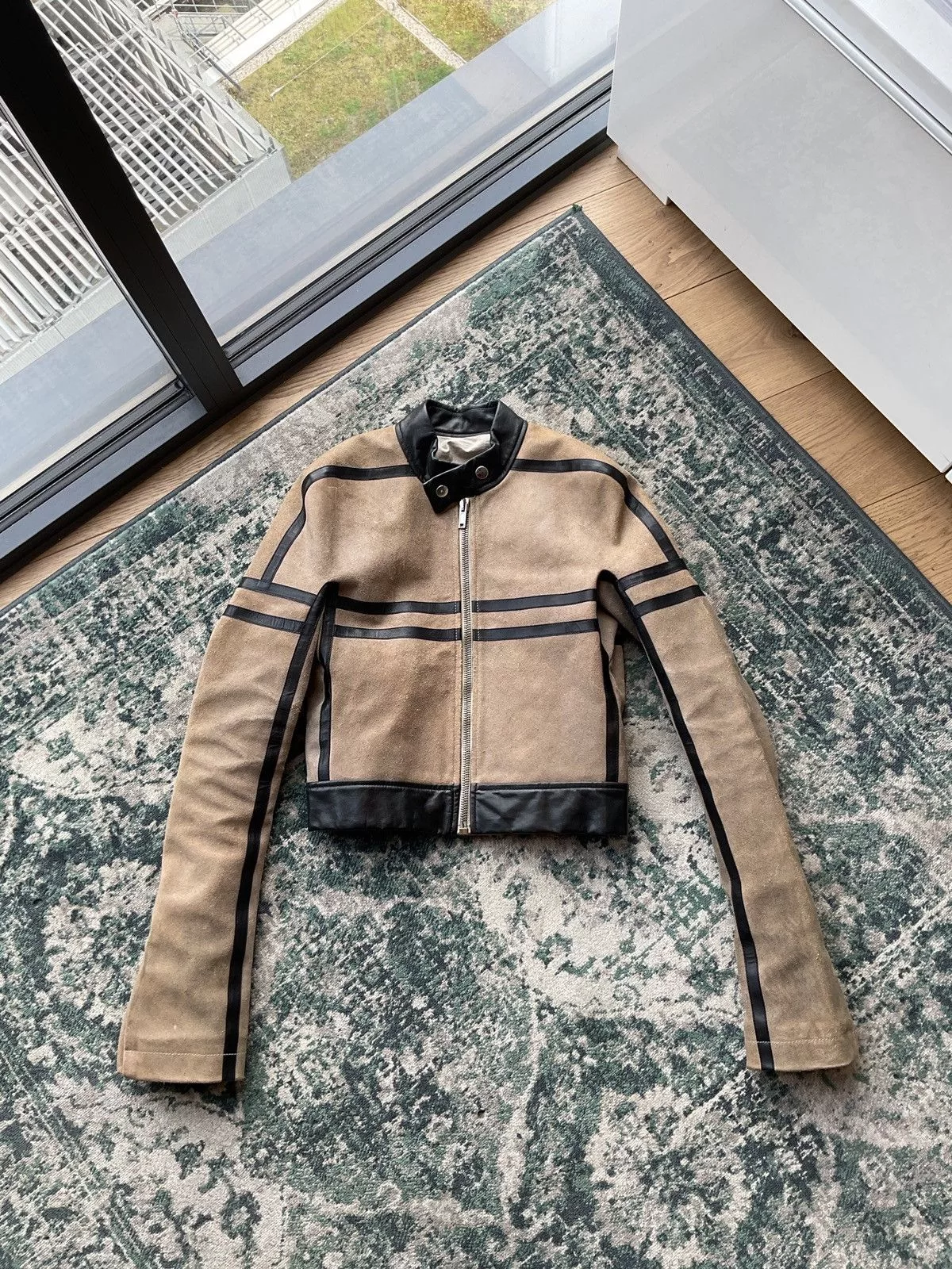 Rick Owens Leather Jackets Rick Owens fw12 pearl/bl runway leather jacket Beige