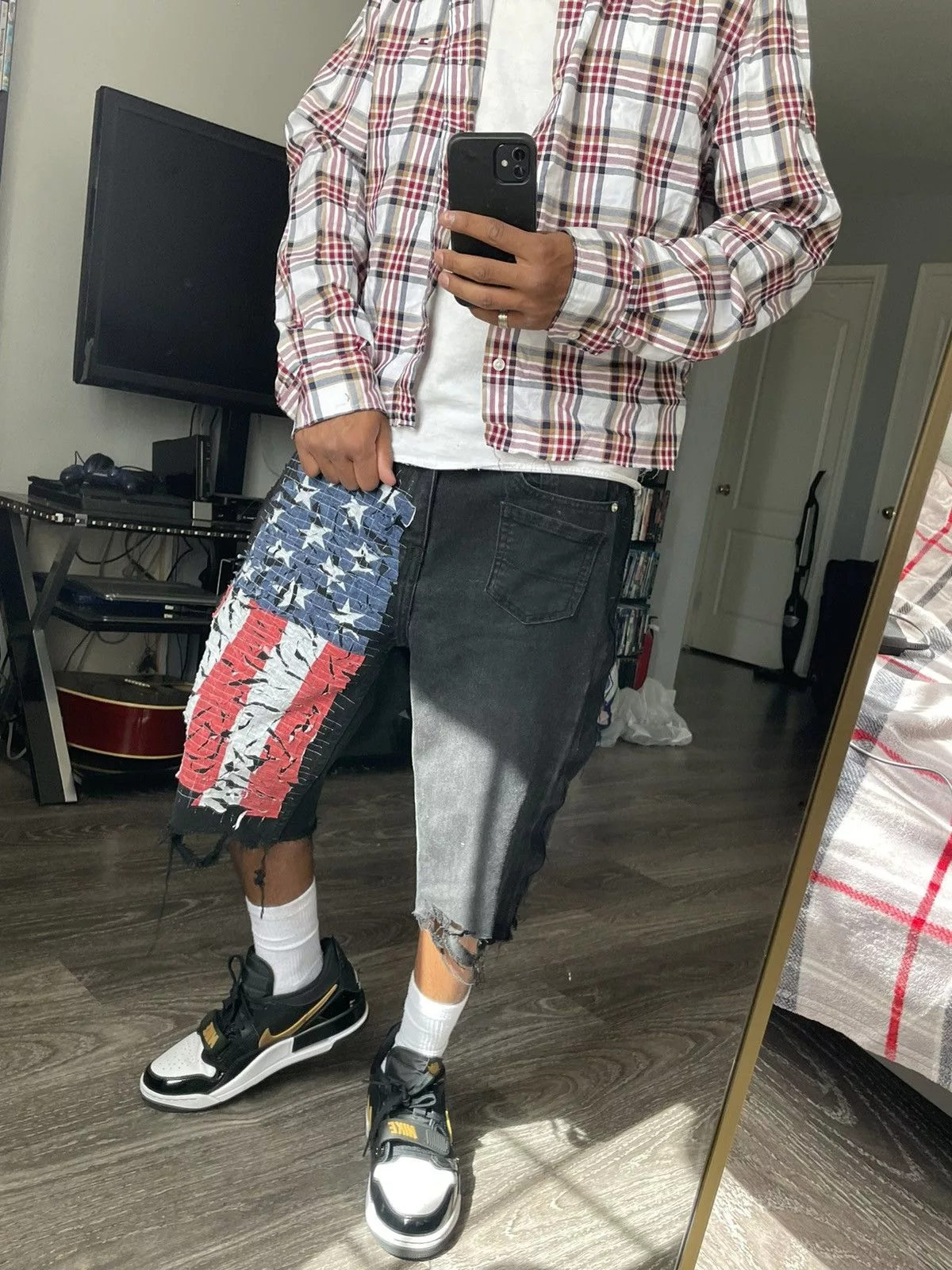 Other Denim Other Custom Election Day Jorts Black