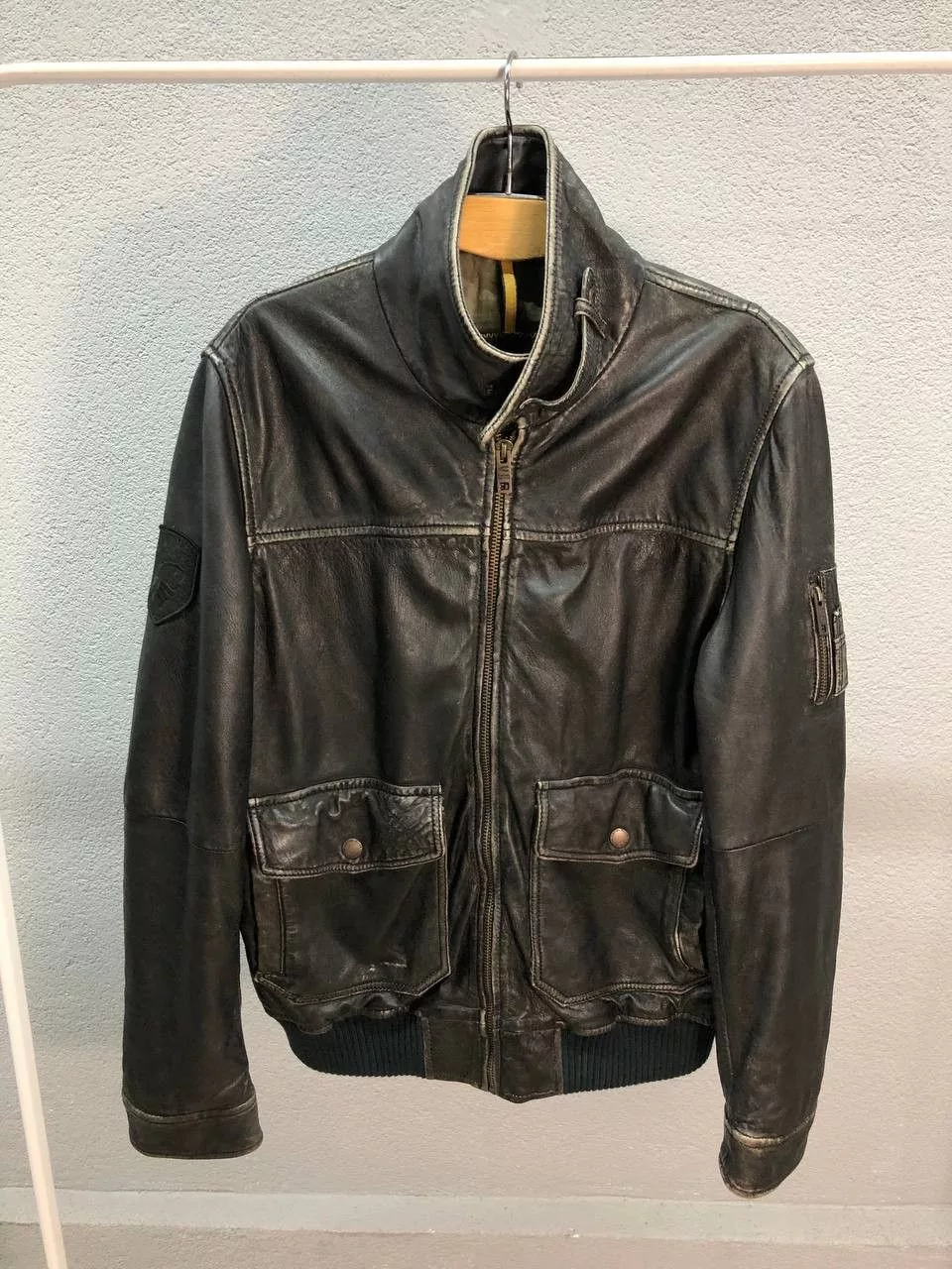 Camel Leather Jackets Camel Active leather mens Jacket 50 / Large Black