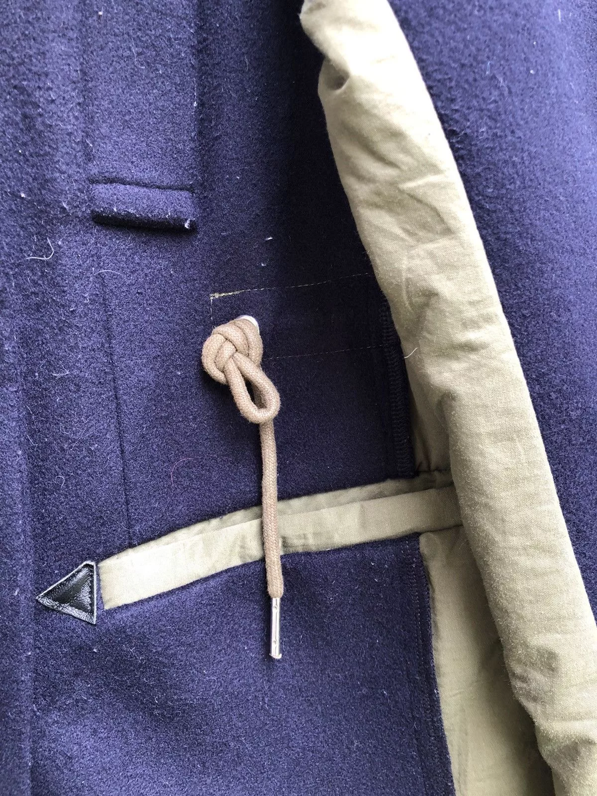 Designer Jackets Designer × Japanese Brand Bittoko Double Breast Reconstruct Nylon Wool Jacket Blue