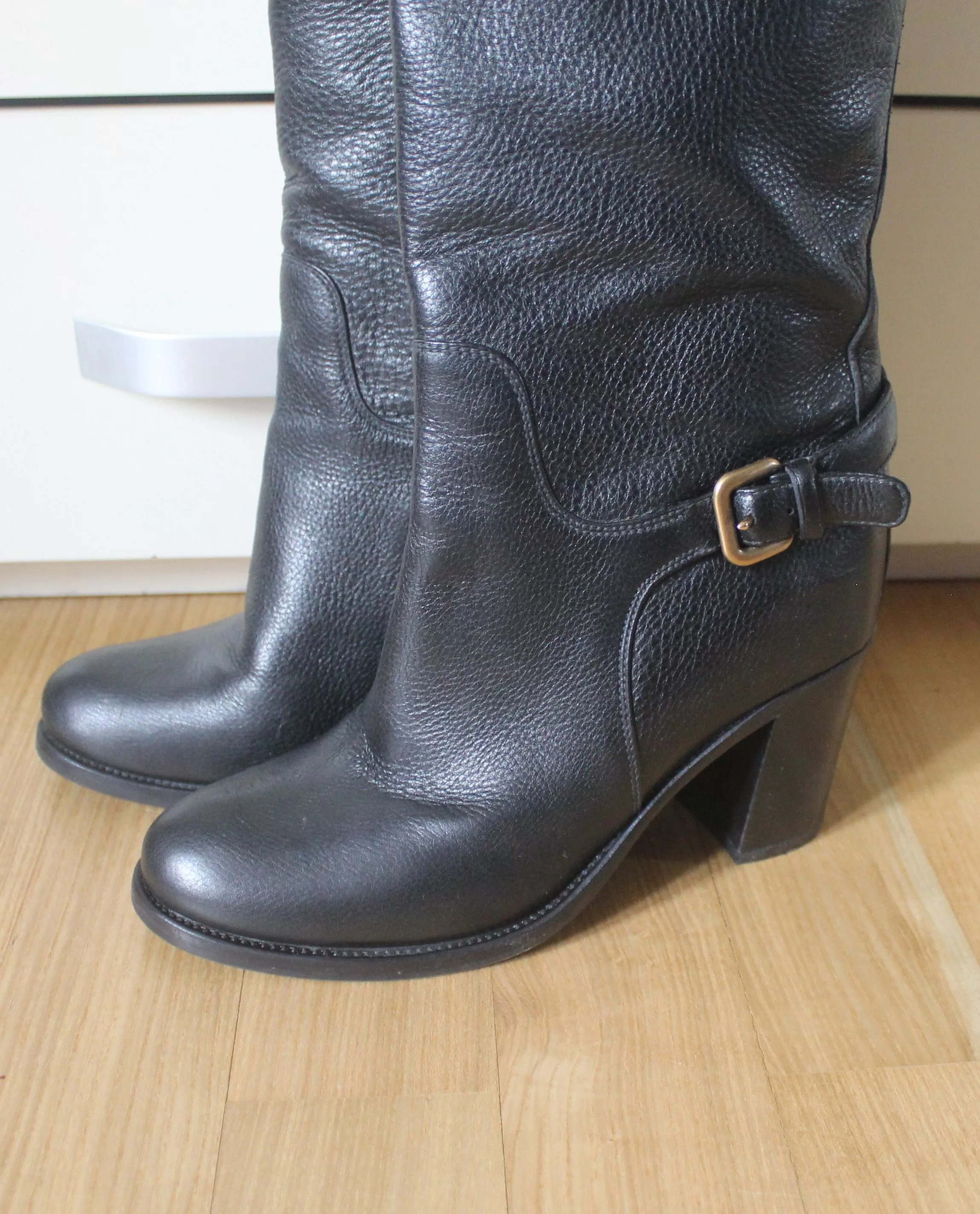 Prada Boots Prada Black High Leather Boots