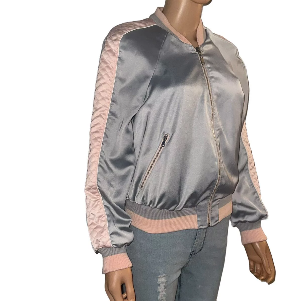 Bebe Bombers Vintage Y2K Bebe reversible satin bomber jacket Multi