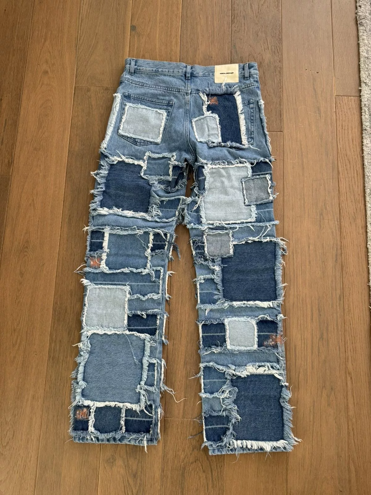 Heron Preston Denim Heron Preston Patchwork Denim Pants Blue