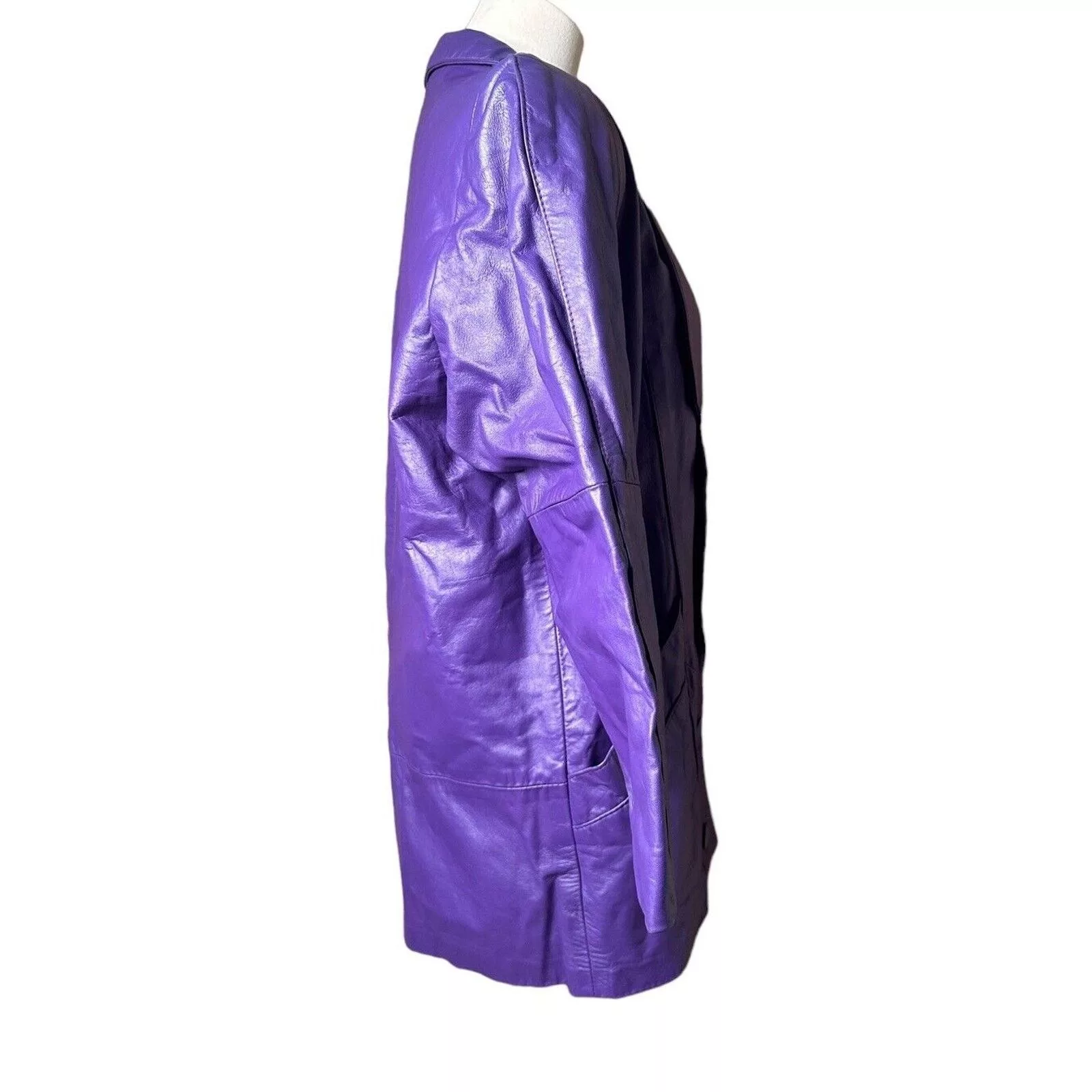 Other Jackets Other Vtg 90s Outerwear by Pheonix Purple Leather Jacket Coat SP