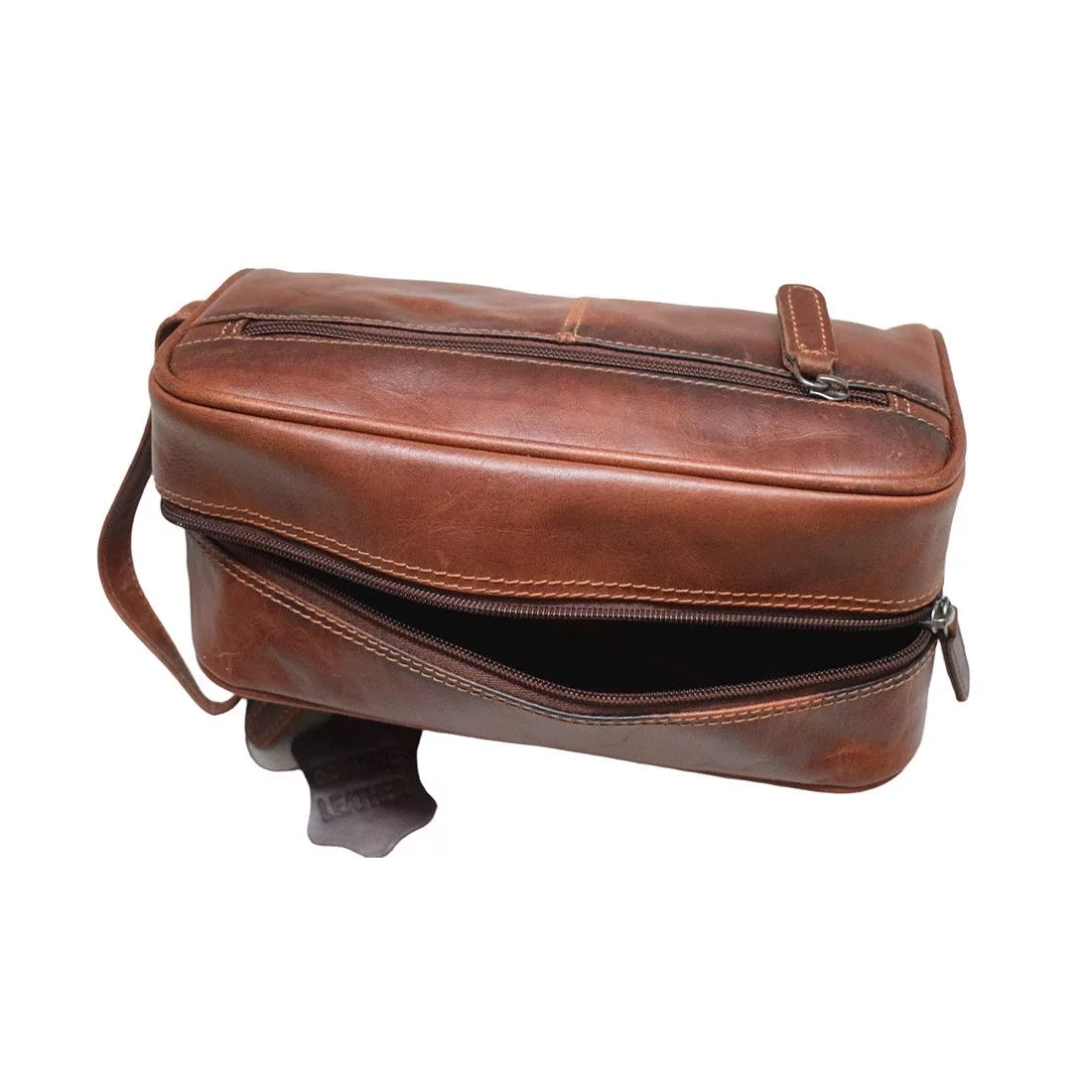 Handmade Bags Luggage Handmade New Genuine Leather Toiletry Bag Dark Rustic Reddish Brown