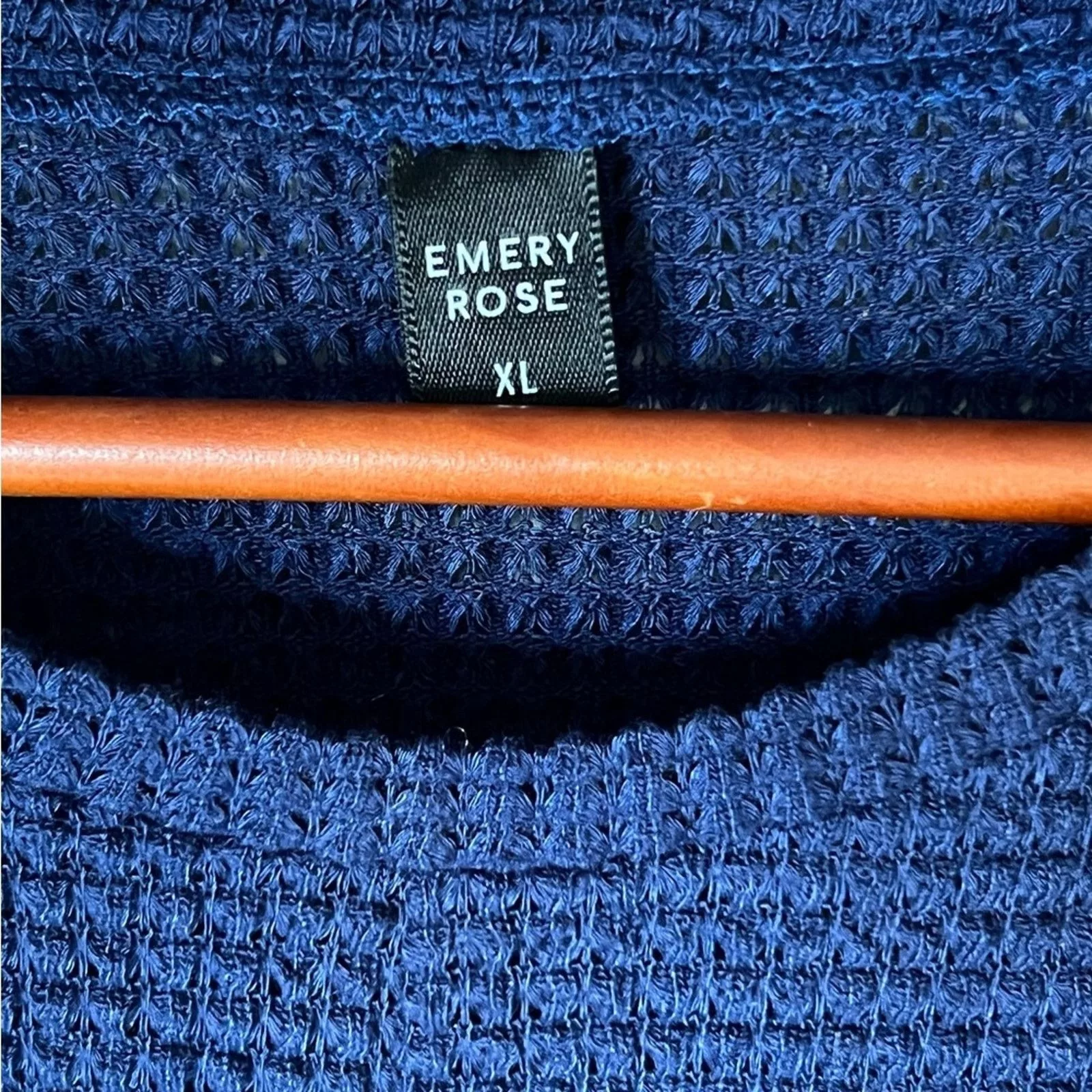 Other Short Sleeve T Shirts Other Emery Rose Short Sleeve Waffle Knit Pullover Top Navy Blue