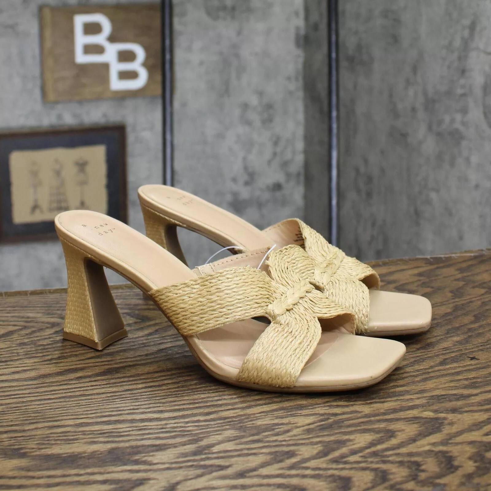 Designer Heels Designer A New Day Women's Tia Mule Heels 89530591 Beige Brown 10M