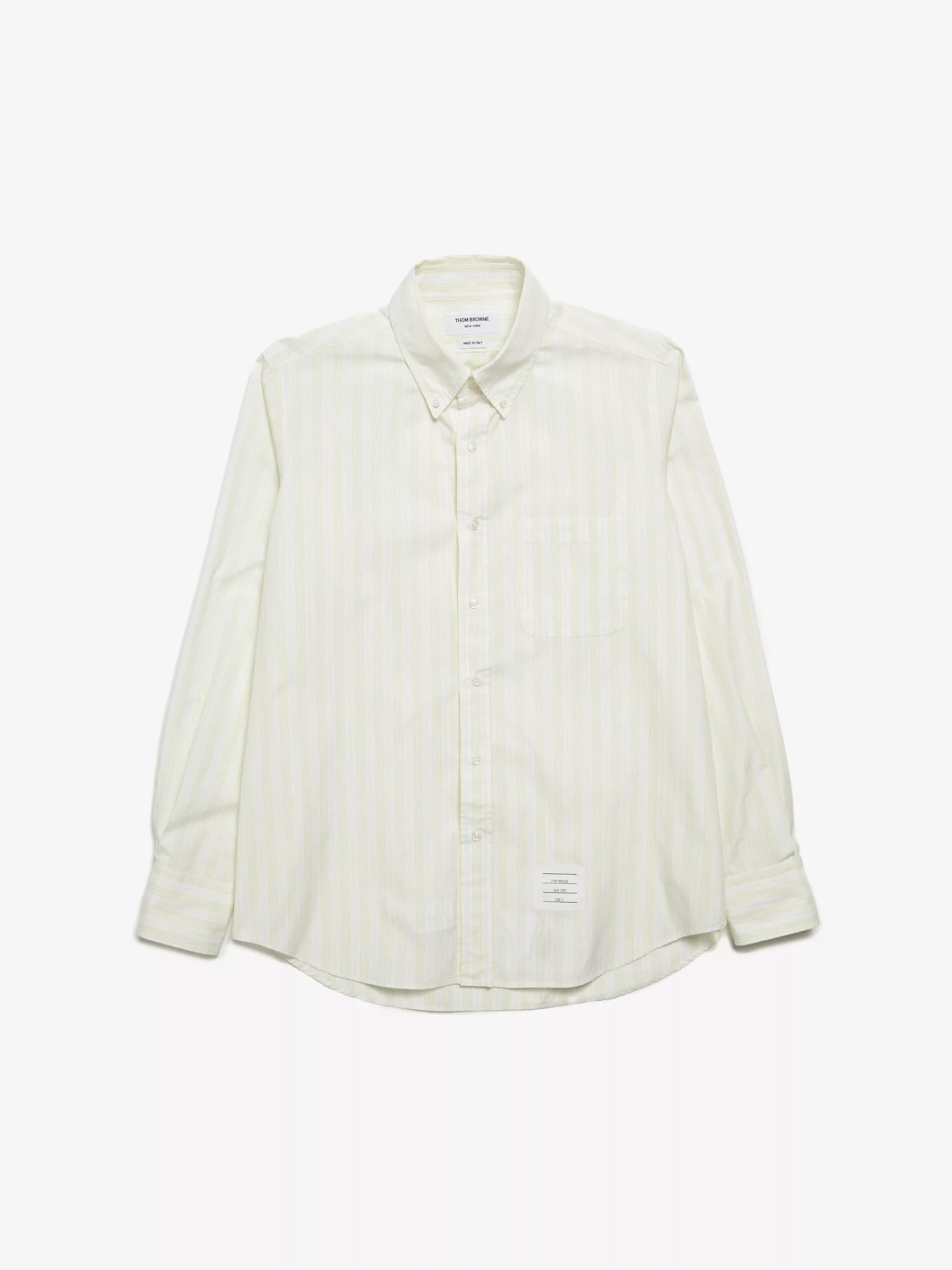 Thom Browne Long Sleeve T Shirts Thom Browne Yellow White Striped Shirt