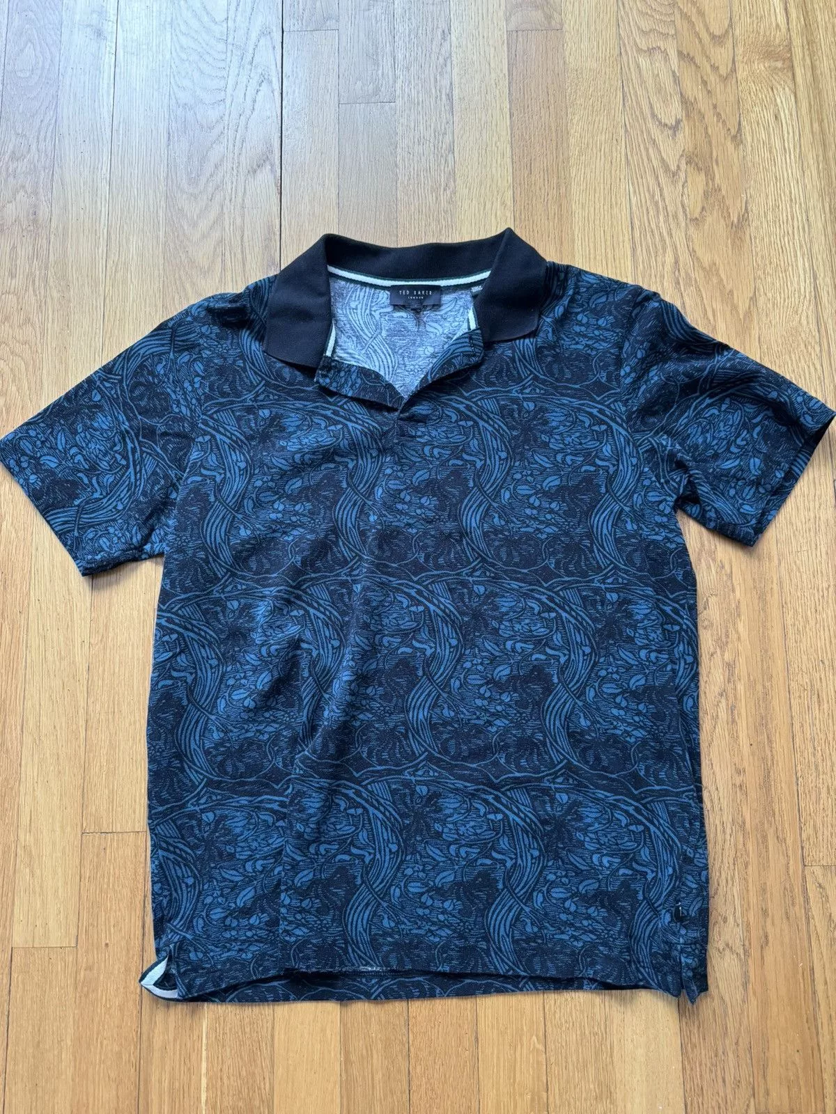 Ted Baker Polos Ted Baker Pattern Polo - Size 3 Black