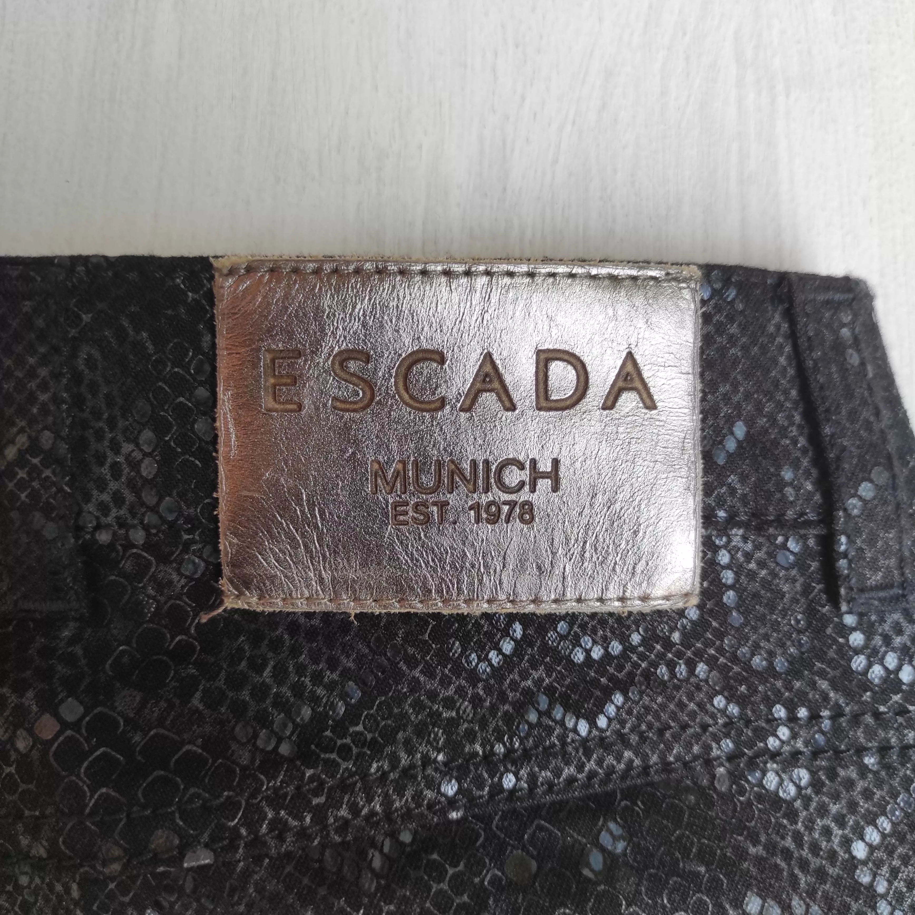 Designer Pants Designer × Escada Escada Python Pants Black Snake Print Sexy Designer