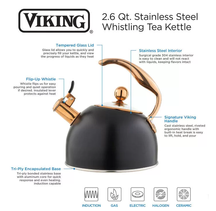 Viking Black and Copper Tea Kettle
