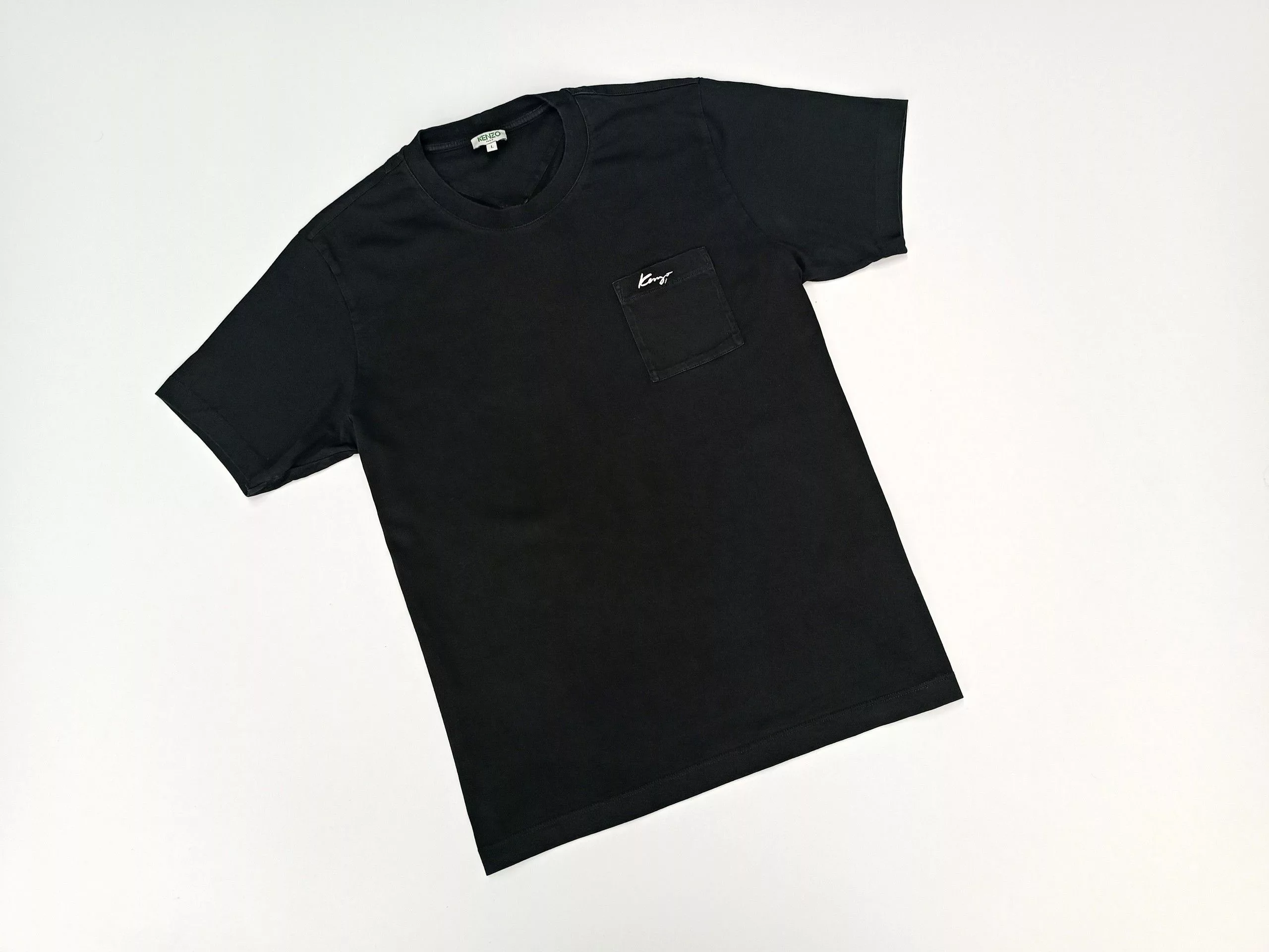 Kenzo Short Sleeve T Shirts Kenzo Paris Logo Black T Shirt size L