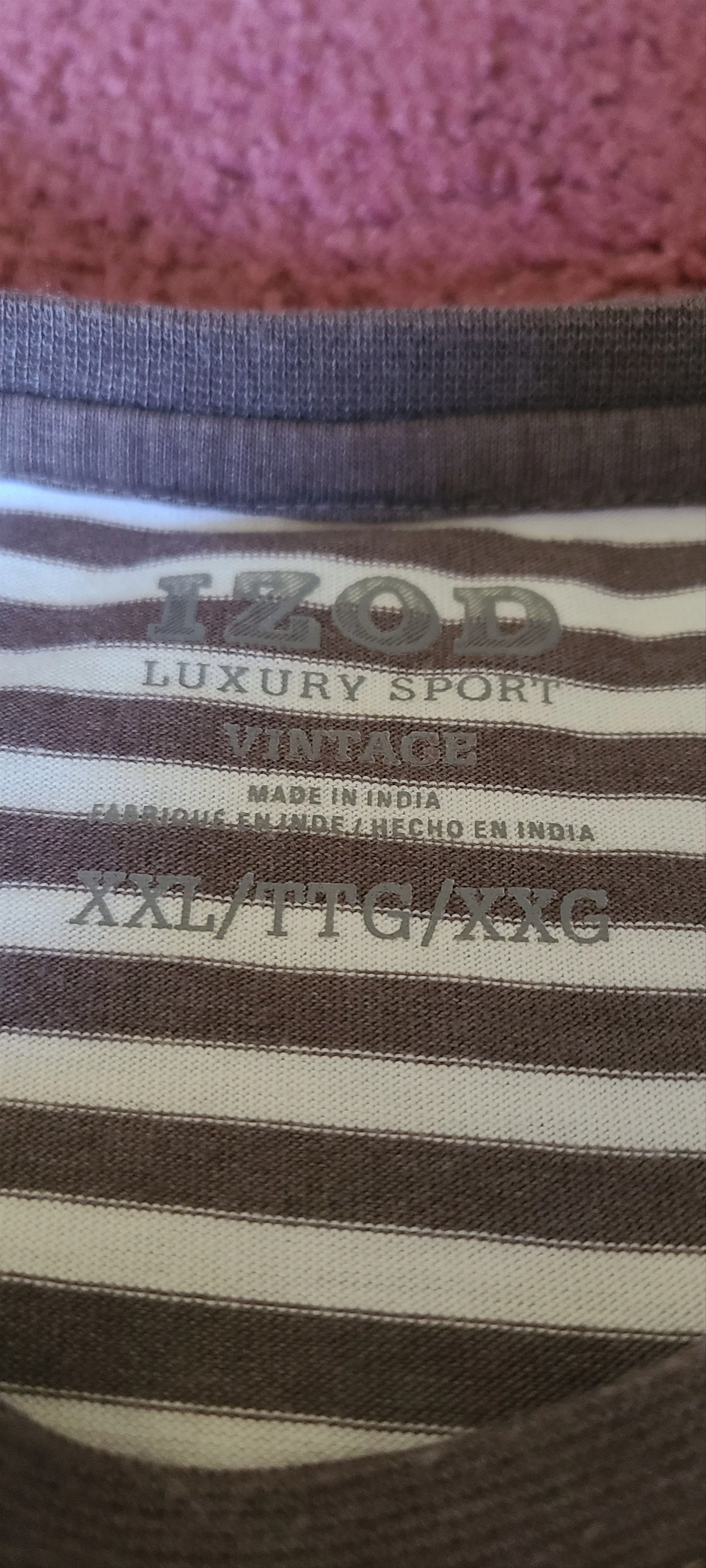 Izod Short Sleeve T Shirts Izod stripped t shirt Brown