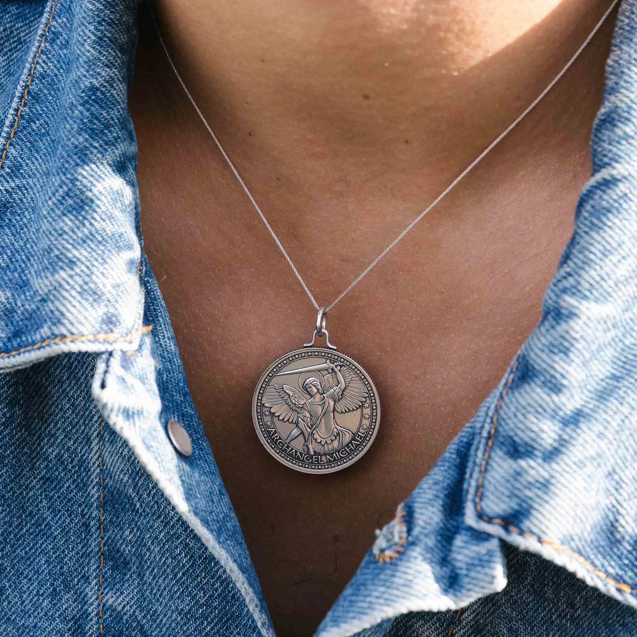 Mother Mary & Archangel Michael Protection Chain Necklace