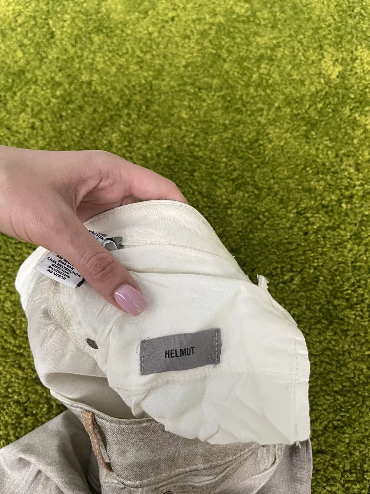 Helmut Lang Jeans Helmut Lang × Vintage Helmut Lang avant garde silver glittered waxed jeans denim Gray Avant-Garde