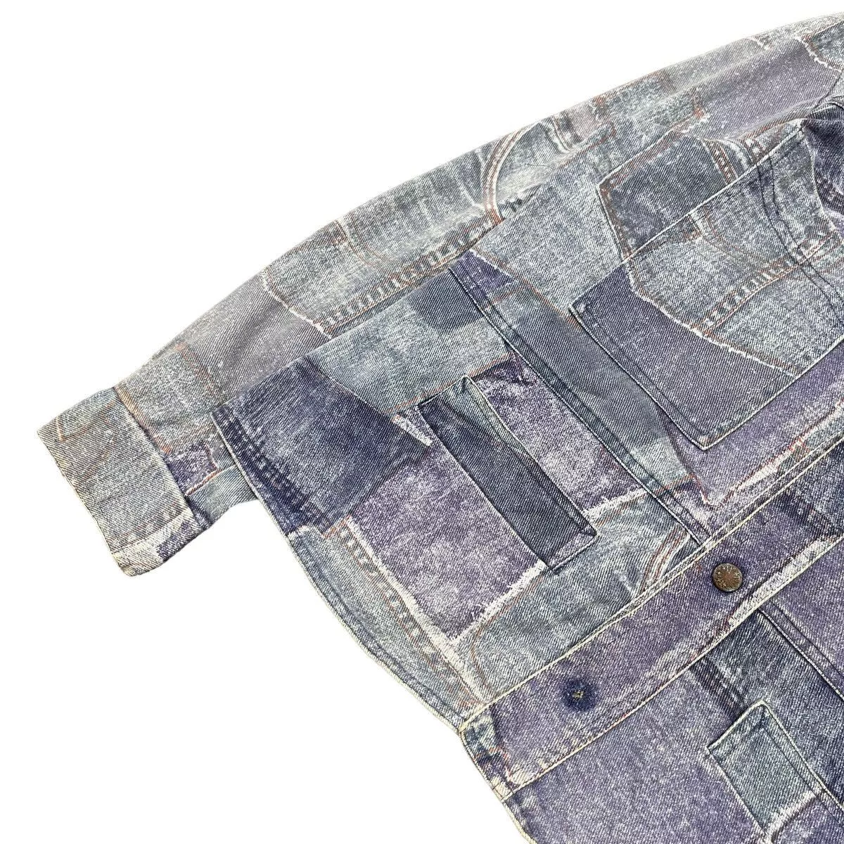 Hysteric Glamour Light Jackets Hysteric Glamour × Tornado Mart × Vintage Patchwork Denim Printed Vintage 1980s Jacket Blue