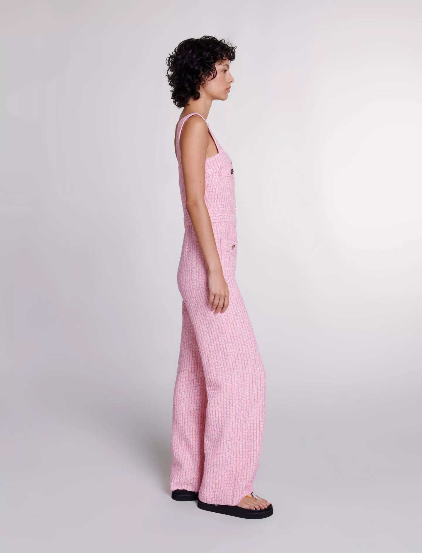 Maje Jumpsuits Maje Tweed pink orange jumpsuit Multi