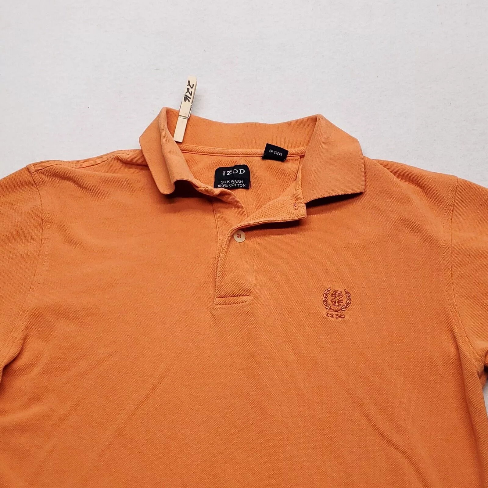 Izod Polos IZOD Casual Pullover Polo Shirt Adult Mens Size Small Orange