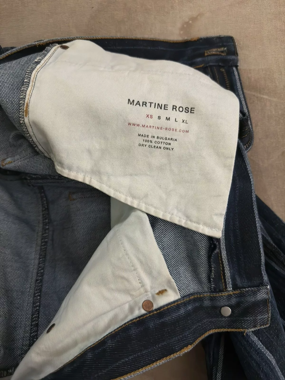 Martine Rose Denim Martine Rose Black Stripe Straight Jeans Blue
