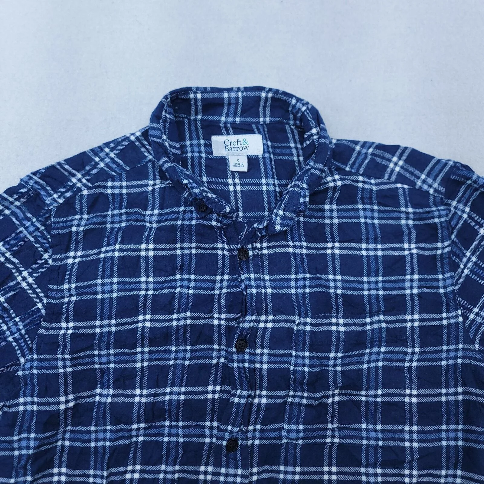 Croft & Barrow Shirts Button Ups Croft & Barrow Tartan Flannel Shirt Mens Size Small S Blue
