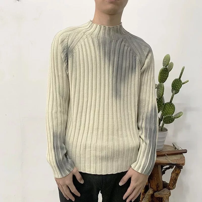 Japanese Brand Sweaters Knitwear Japanese Brand × Vintage Paint Graffiti Slim Fit Knitted T-shirt White Streetwear