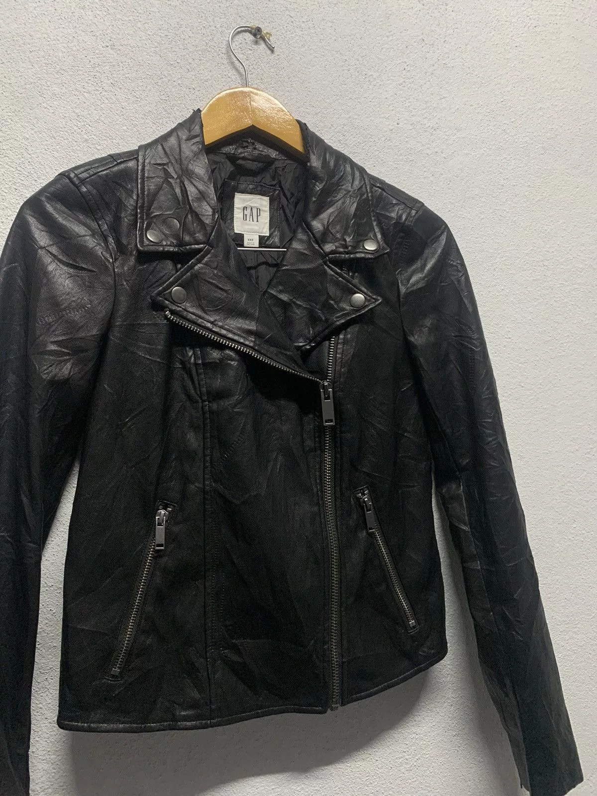 Gap Leather Jackets Gap Leather Jacket Black Avant-Garde