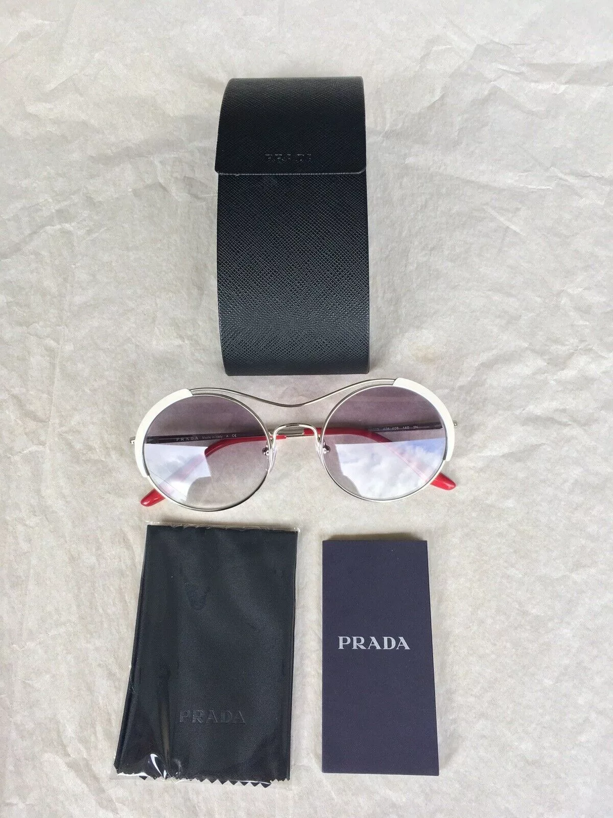 Prada Sunglasses PRADA Round Sunglasses SPR 55V Gray