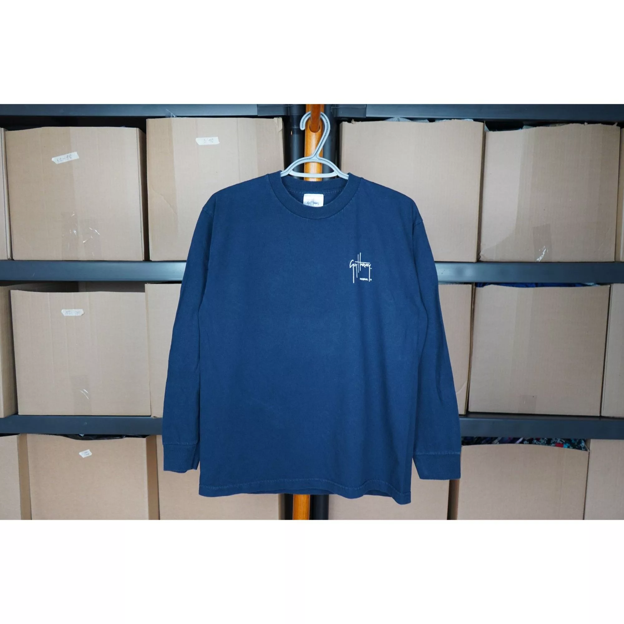 Guy Harvey Long Sleeve T Shirts '06 Guy Harvey Original Fish Graphic Tee Medium Blue