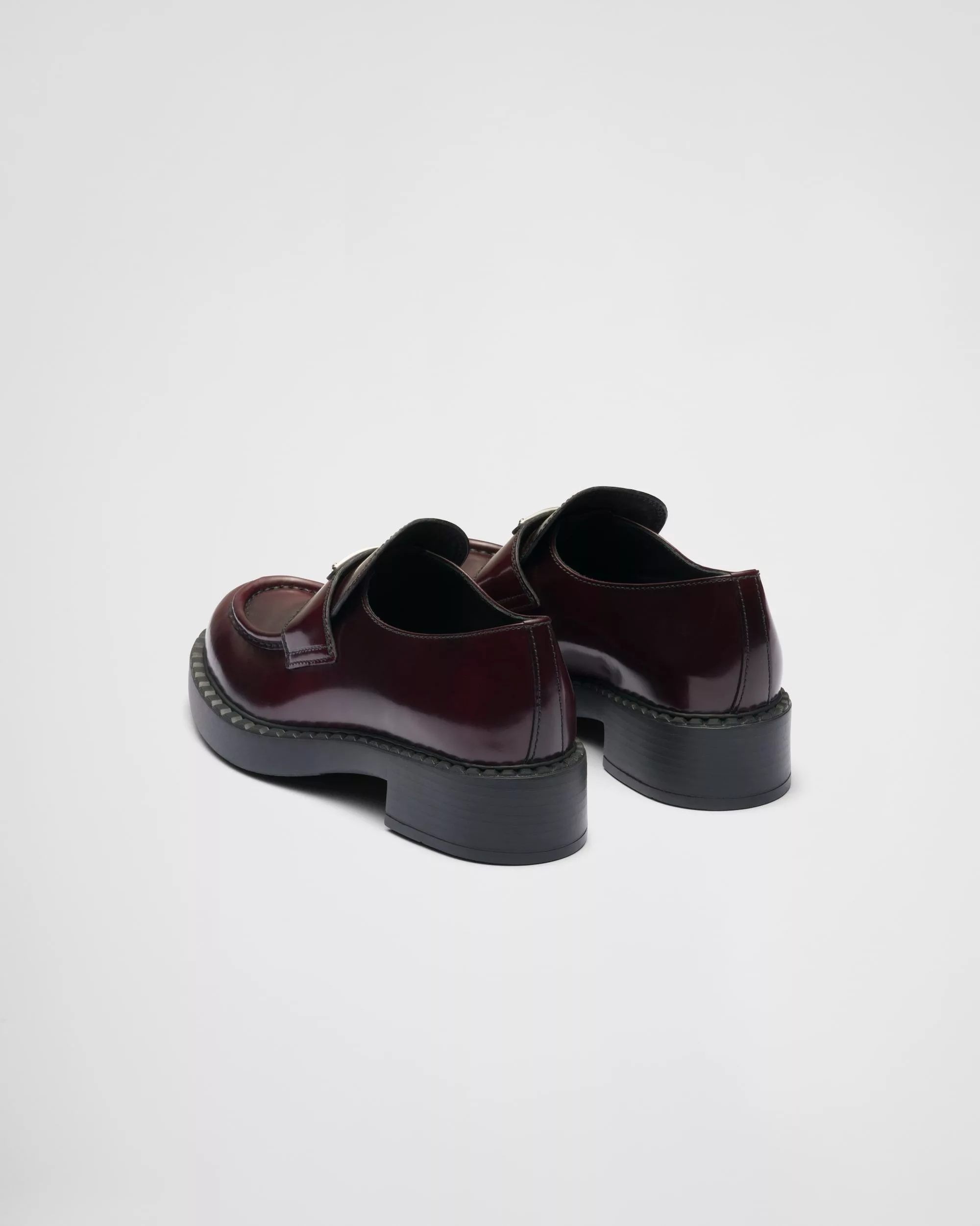 Prada Flats Prada Chocolate Brushed Leather Loafers Brown