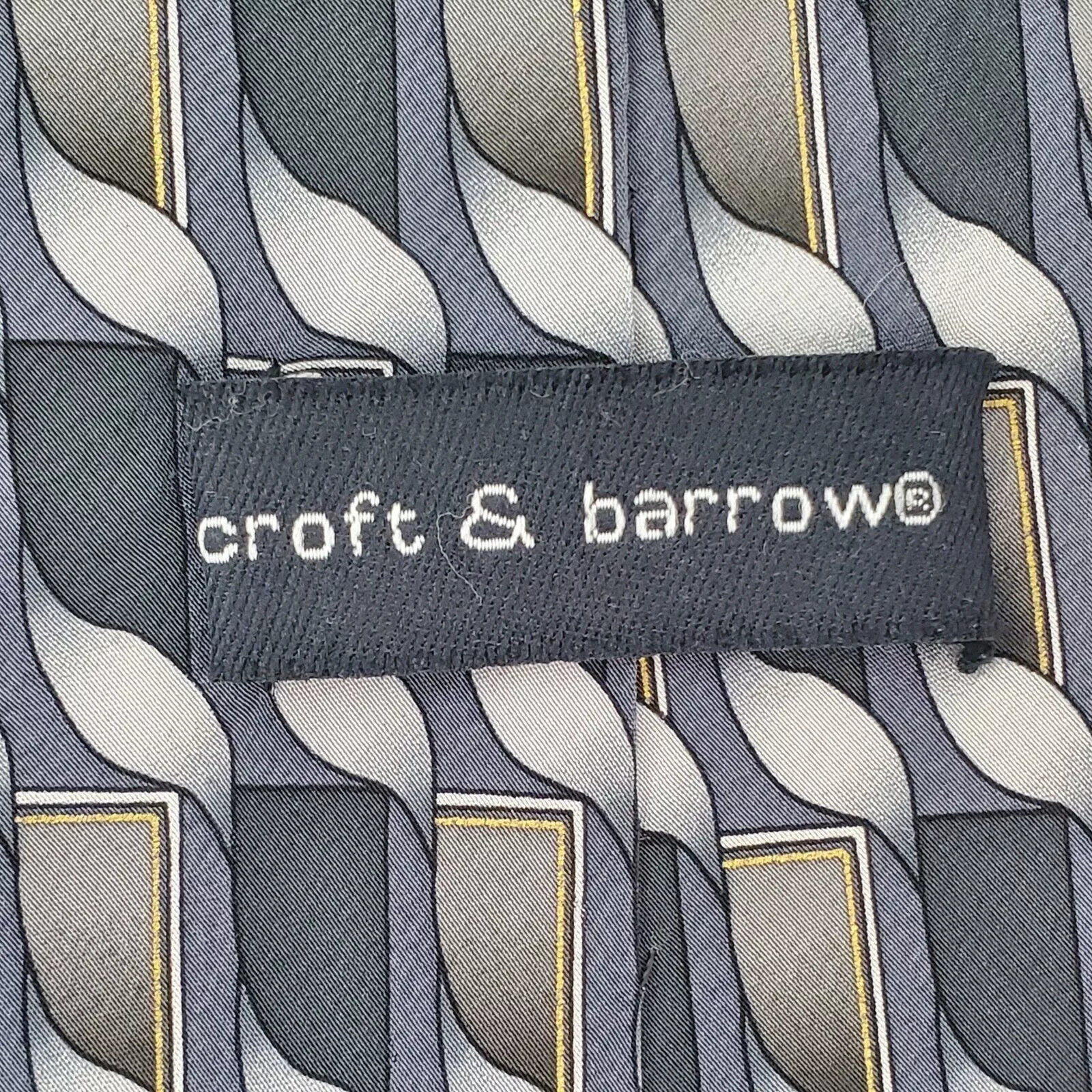 Croft & Barrow Ties Pocketsquares Croft & Barrow Croft Barrow Geometric Silver Silk Tie Classic