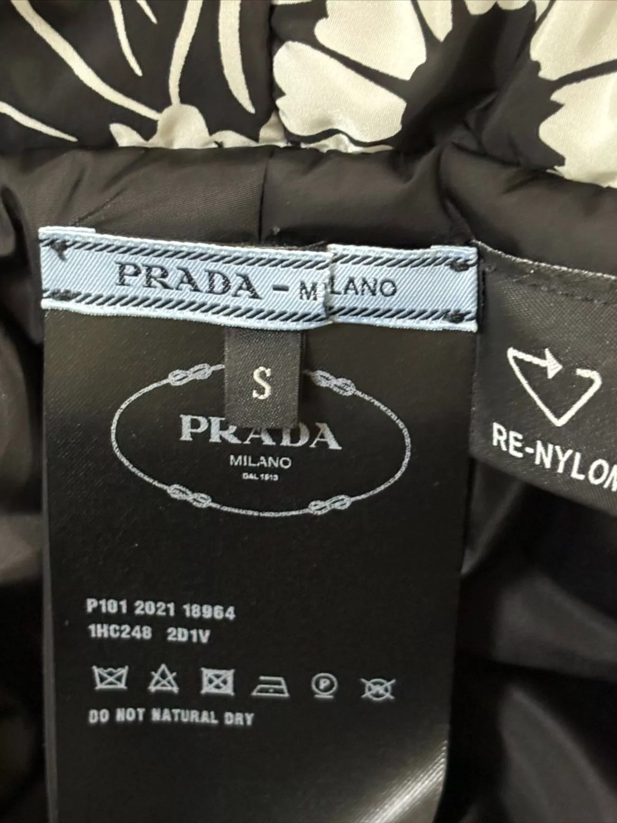 Prada Hats Prada Printed Nylon Bucket Hat Black