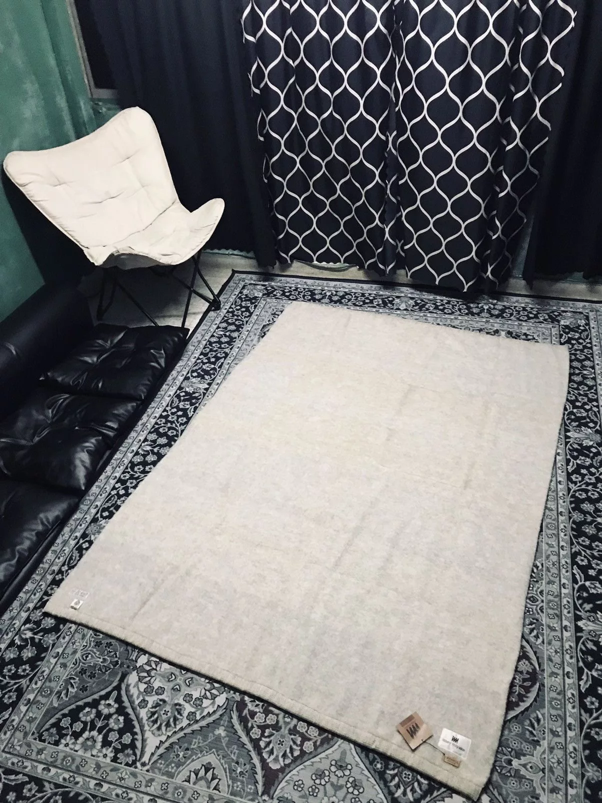 Issey Miyake Miscellaneous Issey Miyake × Vintage Vintage ISSEY MIYAKE Karakul Wool Carpet Beige