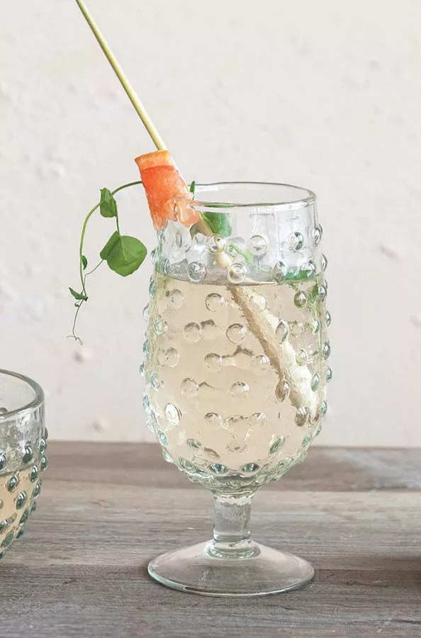 12 oz. Recycled  Hobnail Stemmed Drinking Glass