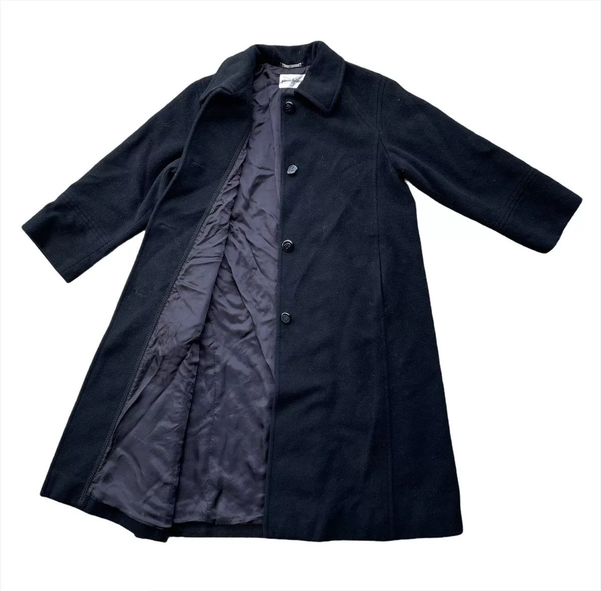 Pierre Balmain Light Jackets Pierre Balmain Wool Long Jacket Black