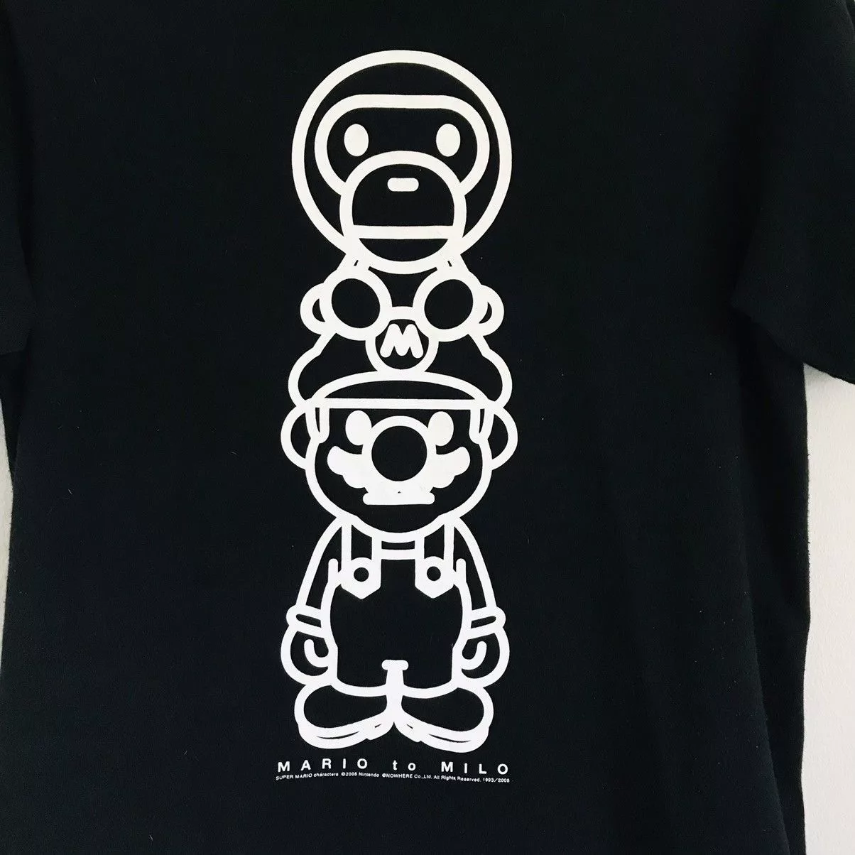 Bape Short Sleeve T Shirts Bape Mario to Milo Black