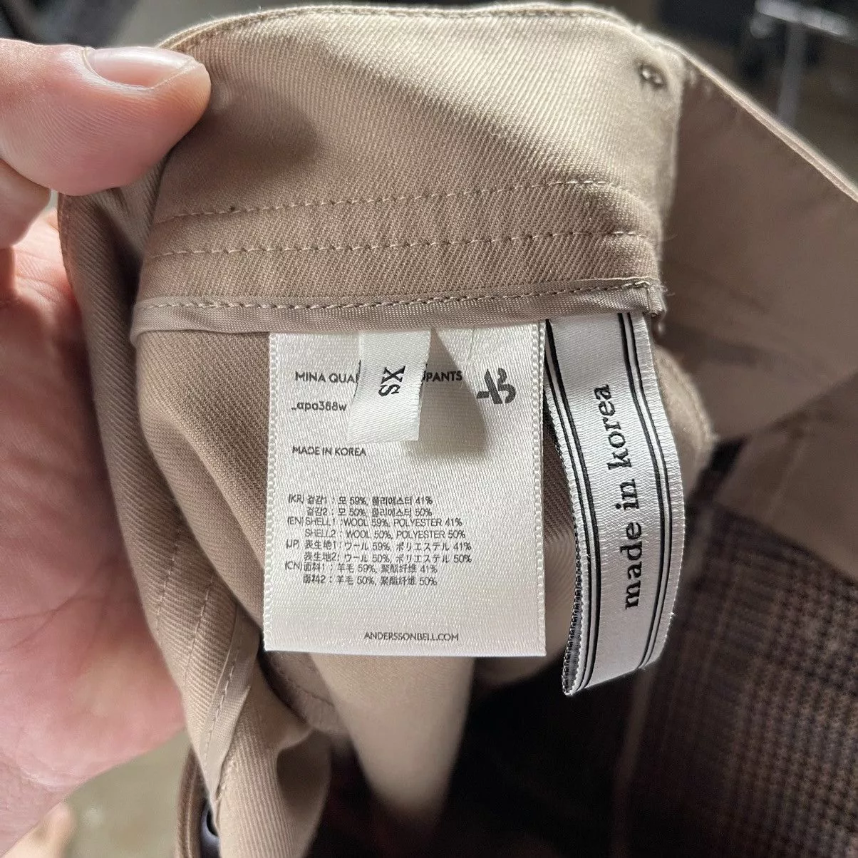 Andersson Bell Casual Pants Andersson Bell Two-Tone Asymmetrical Trousers Brown