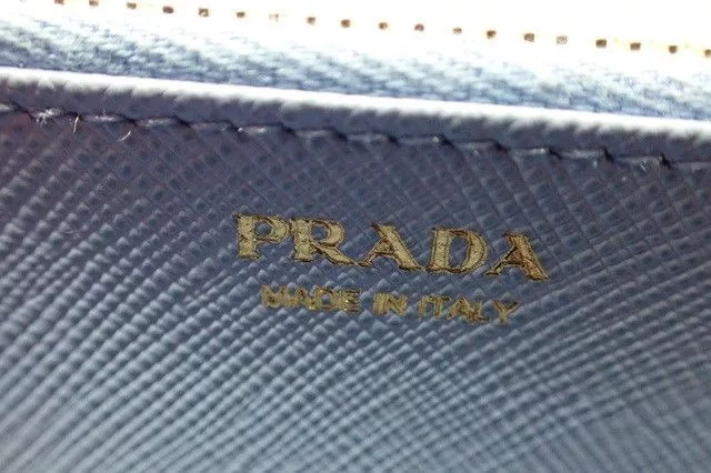 Prada Wallets Prada Zippy Saffiano Leather Light Blue Wallet