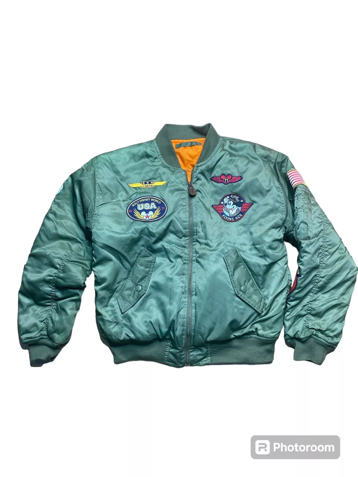 Disney Bombers Disney × Mickey Mouse Mickey Mouse Bomber jacket Green