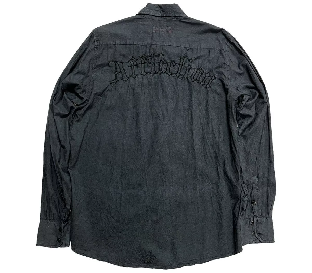 Affliction Shirts Button Ups Affliction × Vintage Rare Affliction Black On Black Logo Shirt Avant-Garde