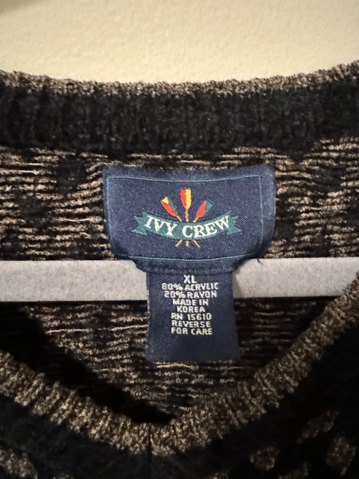 Ivy Crew Sweaters Knitwear Ivy Crew Black/Brown patterned sweater