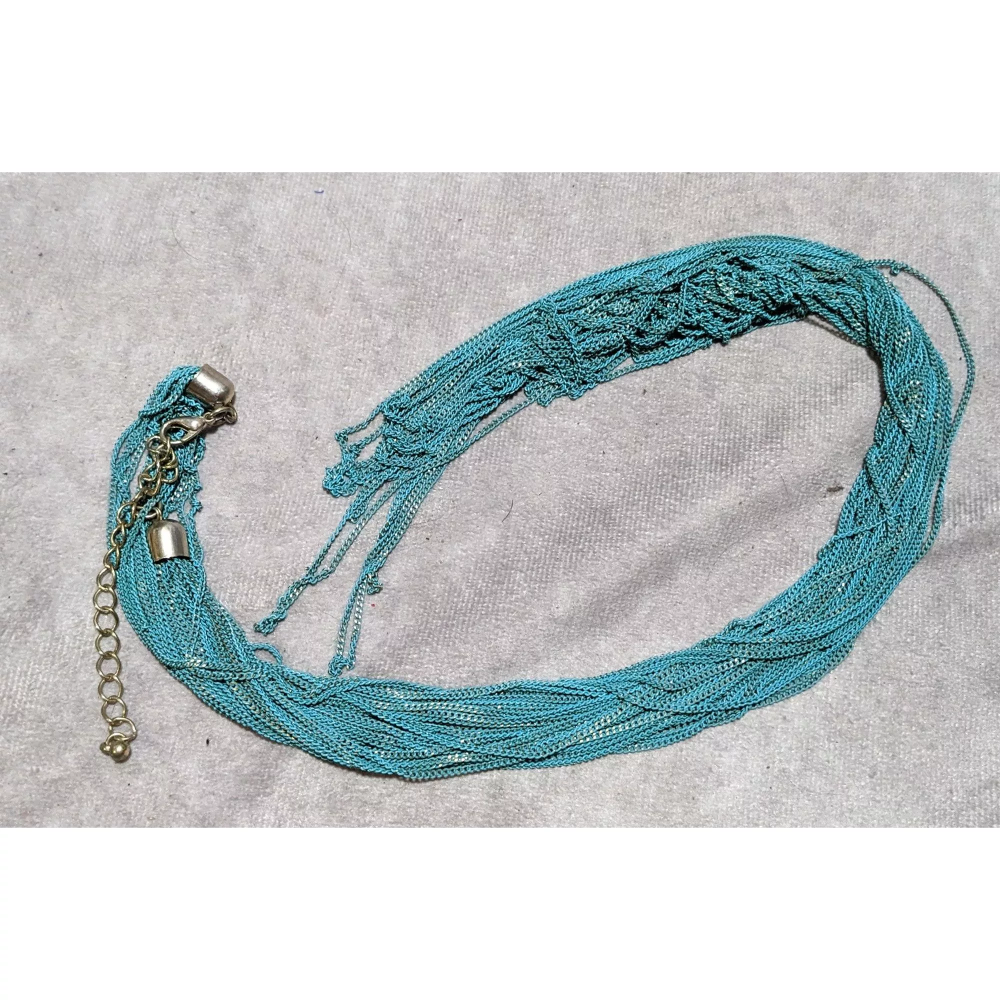Other Necklaces Other Abstract Blue Multilayer Chain Necklace